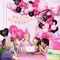 123pcs Pink and Black Balloon Arch Garland Kit with Hot Pink Light Pink Black Foil Balloons for Baby Shower Birthday Party Decorations